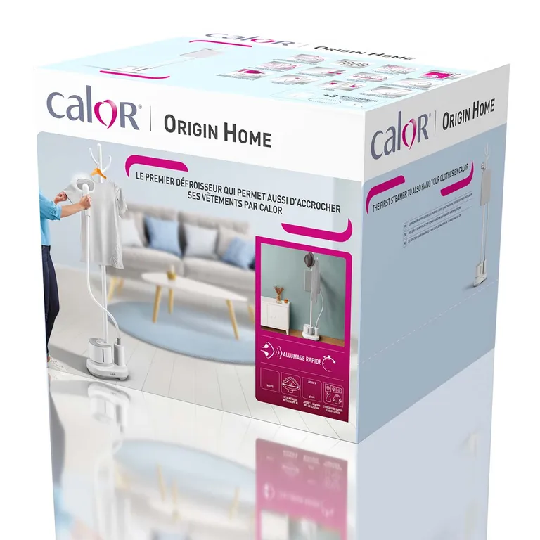 مكواة بخار عمودية CALOR Origin Home – كي سريع وتعليق الملابس في نفس الوقت
