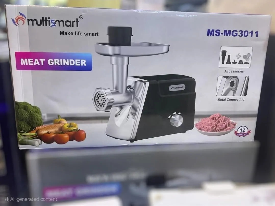 مفرمة لحم كهربائية متعددة الوظائف Multismart MS-MG3011 – قوة، سرعة ودقة في التحضير